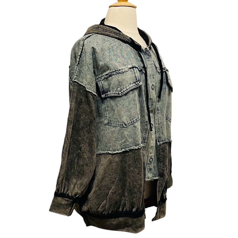 Oli & Hali Two-Tone Jean Jacket sz L Oversized - Picture 5 of 16